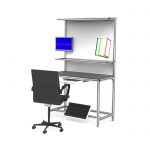 Ergonomic Workstation with Accessories and Detail